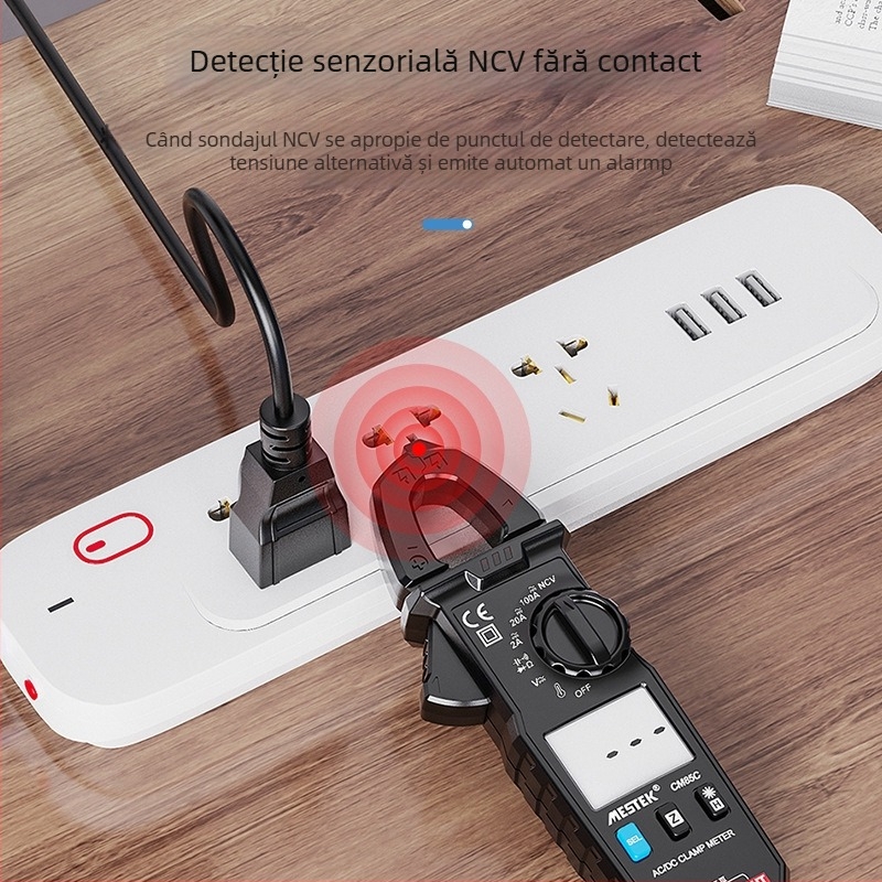 Ampermetru cu clemă, instrument digital multifunctional de măsurare a curentului, model YW-CM85C-000, MESTEK, domeniu de măsurare: 1