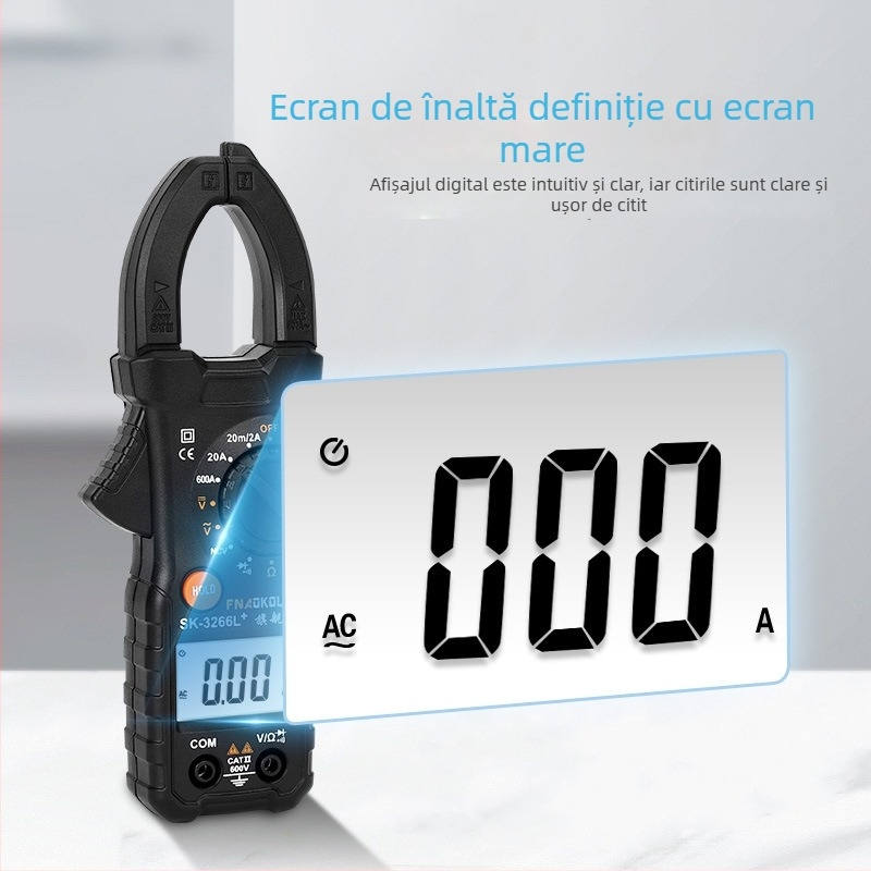 Ampermetru cu clemă SK3266L, afișaj digital, pentru întreținere electrică, marca Fnaokolr/Shengluguo