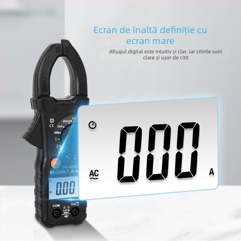 Ampermetru cu clemă SK3266L, afișaj digital, pentru întreținere electrică, marca Fnaokolr/Shengluguo