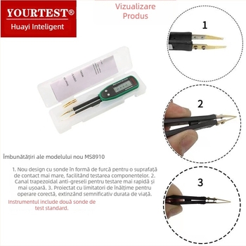 Clește de test SMD pentru rezistențe și condensatoare, inteligent, cu identificare automată a componentelor tip cip, origine Dongguan, Guangdong, utilizare profesională