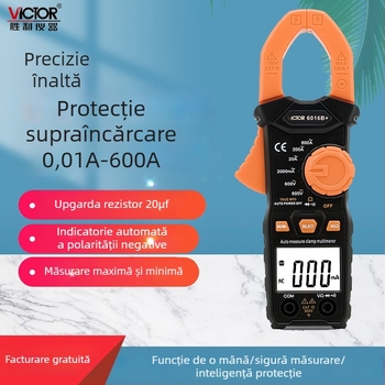 VC6016B+ multimetru digital cu clește; măsurare curent 0.01-600 A; tensiune până la 600 V; rezistență până la 20 MΩ; deschidere clește 30 mm