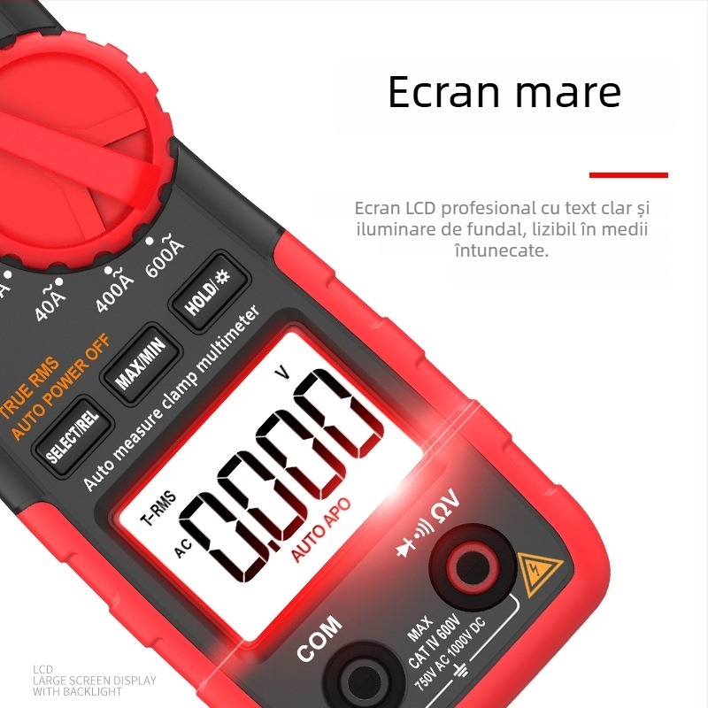 Teanz TA8315A clamp meter, ampermetru digital de înaltă precizie, multimetru universal cu clemă, 600 A, 1000 V, 40 MΩ