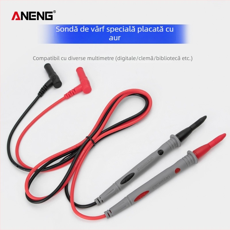 Sonde de test din silicon pentru multimetru, vârf fin, model PT1031, 1000V, 20A, vârf din cupru placat cu aur