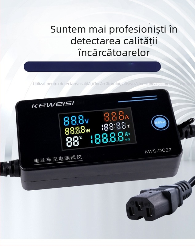 Măsurător digital de tensiune și curent KWS-DC22; alimentare 8-12V; interval de măsură 8-120V; acuratețe 1%
