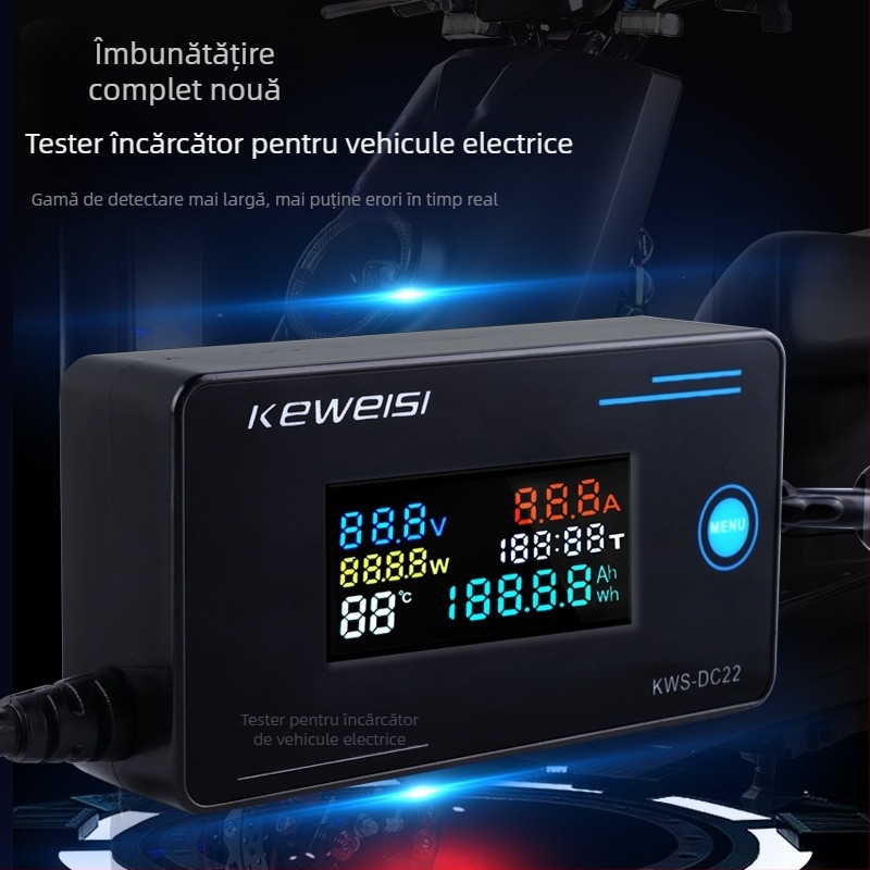 Măsurător digital de tensiune și curent KWS-DC22; alimentare 8-12V; interval de măsură 8-120V; acuratețe 1%