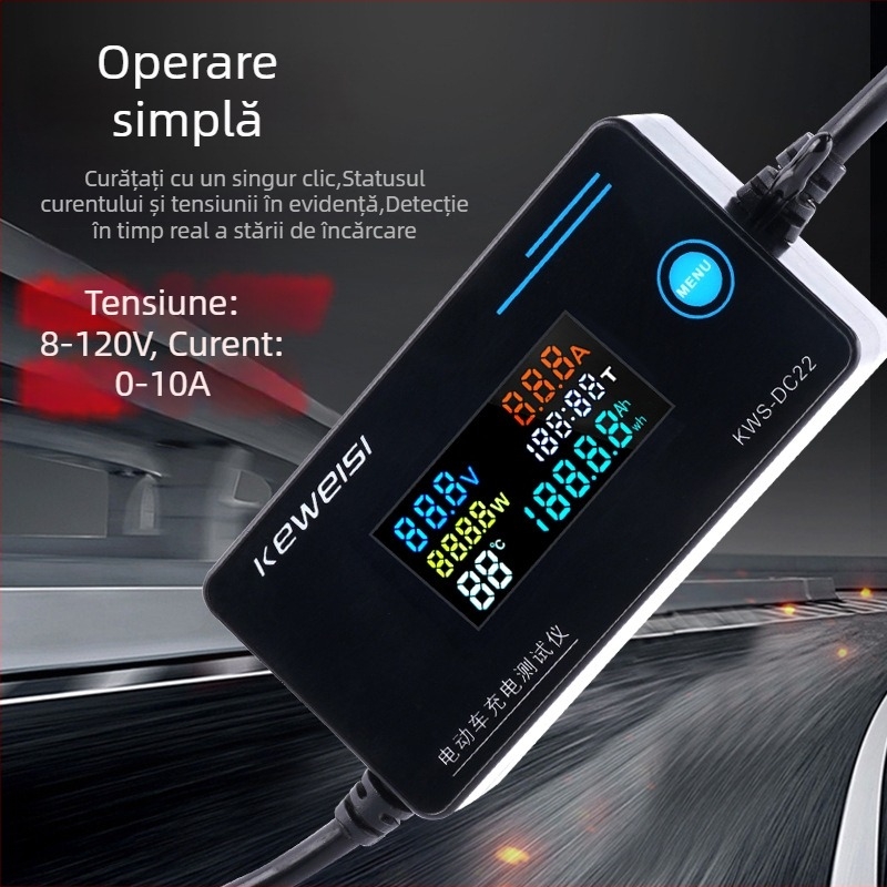 Măsurător digital de tensiune și curent KWS-DC22; alimentare 8-12V; interval de măsură 8-120V; acuratețe 1%