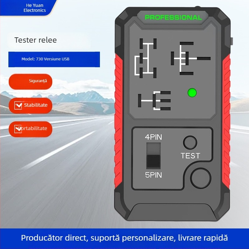 Tester releu auto – alimentare Type-C, baterie USB cu litiu, detector portabil de relee, model H730/H733