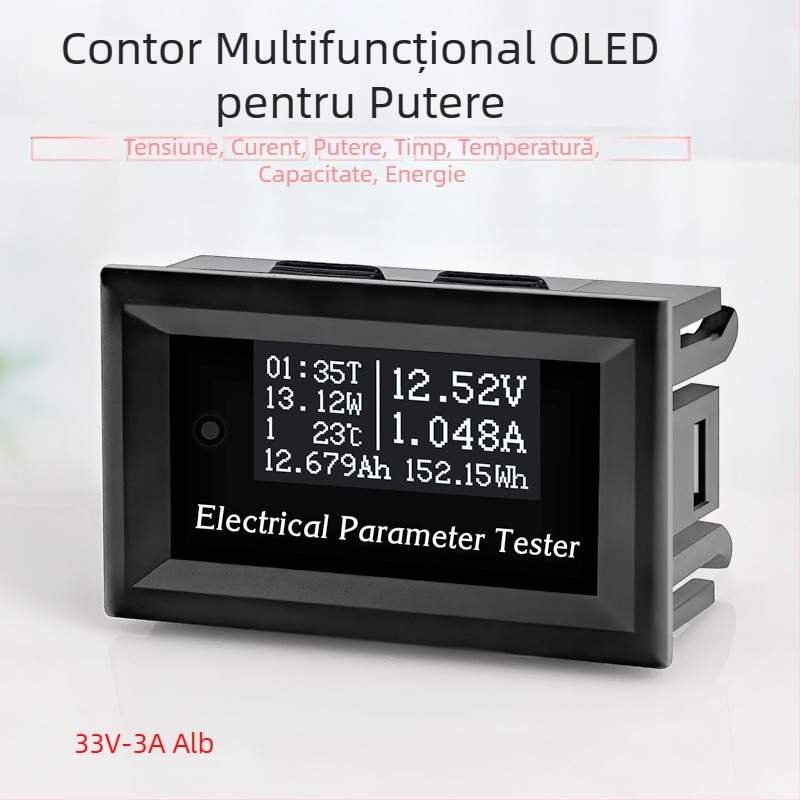 RIDEN Multifunțional OLED voltmetru, ampermetru, wattmetru, termometru și tester de capacitate a bateriei