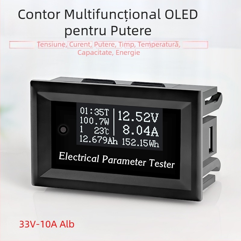 RIDEN Multifunțional OLED voltmetru, ampermetru, wattmetru, termometru și tester de capacitate a bateriei