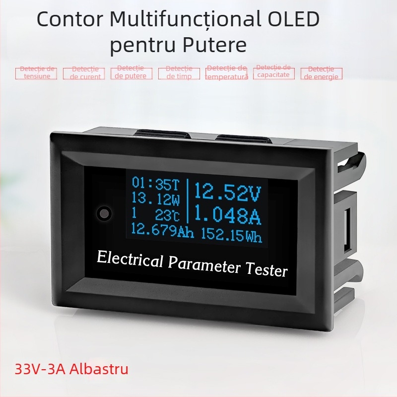 RIDEN Multifunțional OLED voltmetru, ampermetru, wattmetru, termometru și tester de capacitate a bateriei