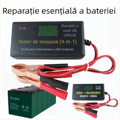 Voltmetru digital pentru tensiunea bateriei plumb-acid a unui vehicul electric cu trei roți – tester de tensiune a bateriei, brand Leaping Flag