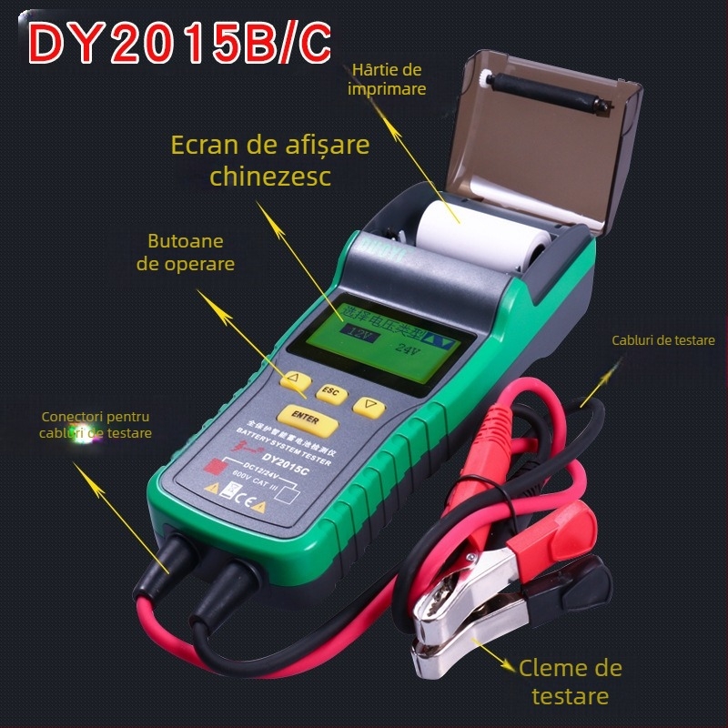 Duoyi Dy2015C tester pentru baterii auto – capacitatea bateriei, durata de viață, rezistența internă, pornire și încărcare, tester 12V