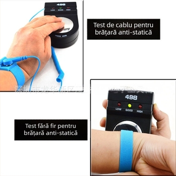 Tester fără fir pentru rezistența de împământare a brățării anti-statice, model 498, interval de măsurare 0-10, greutate 0,23 kg