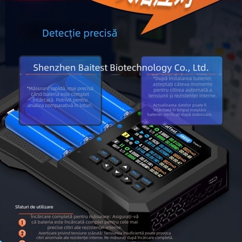 Tester baterii Li-ion pentru celule 18650, patru canale, 3,7V, patru sloturi pentru încărcare rapidă BTS04