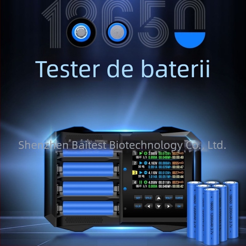 Tester baterii Li-ion pentru celule 18650, patru canale, 3,7V, patru sloturi pentru încărcare rapidă BTS04