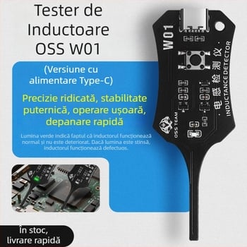 OSS tester de inductori pentru reparații la telefoane mobile – diagnosticare digitală a defectelor la inductor pe placa de circuite și măsurare prin inducție electromagnetică