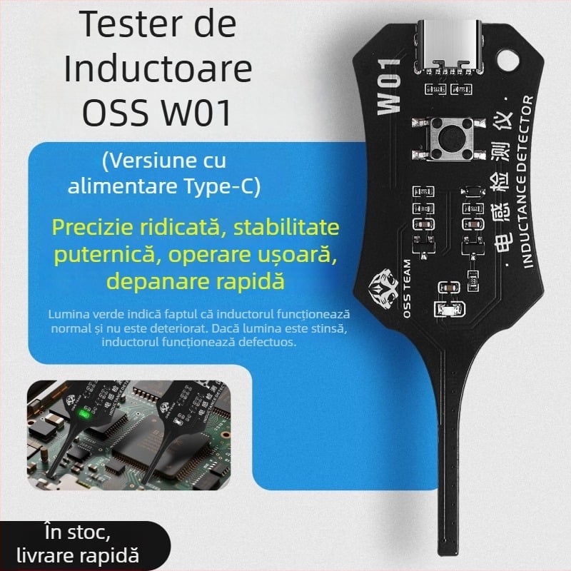 OSS tester de inductori pentru reparații la telefoane mobile – diagnosticare digitală a defectelor la inductor pe placa de circuite și măsurare prin inducție electromagnetică