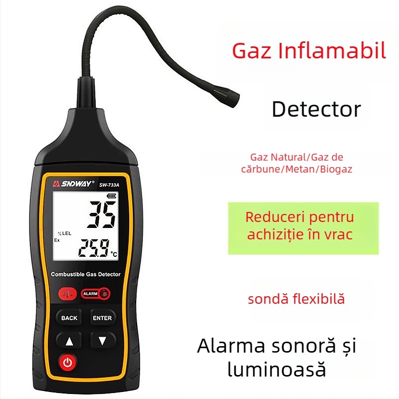 Shendawei SW-733A detector de gaze combustibile – CO, CO2, CH4 și sulf