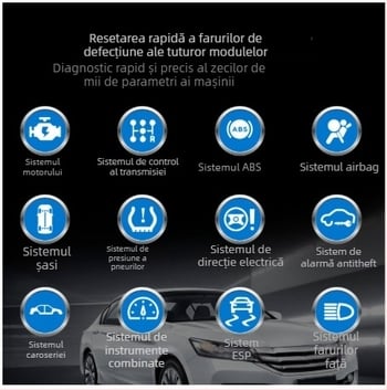 Instrument de diagnosticare auto pentru Volkswagen, sistem complet pentru întreaga mașină, diagnosticare OBD2 și testare baterie, model SL103, 6–16V, interval de temperatură -20°C până la 60°C