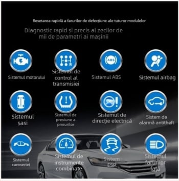 Instrument de diagnosticare auto pentru Volkswagen, sistem complet pentru întreaga mașină, diagnosticare OBD2 și testare baterie, model SL103, 6–16V, interval de temperatură -20°C până la 60°C