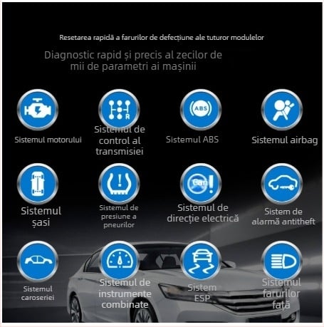 Instrument de diagnosticare auto pentru Volkswagen, sistem complet pentru întreaga mașină, diagnosticare OBD2 și testare baterie, model SL103, 6–16V, interval de temperatură -20°C până la 60°C