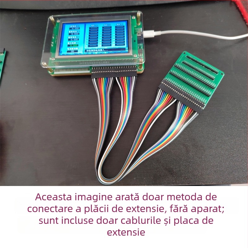 HD-002 Dispozitiv digital de măsurare a tensiunii celulelor pentru pachete de baterii din seria 1–24, intervale de măsurare 0,3–9 V și 0,3–25 V, precizie ±0,003 V, alimentare 5 V 2 A.