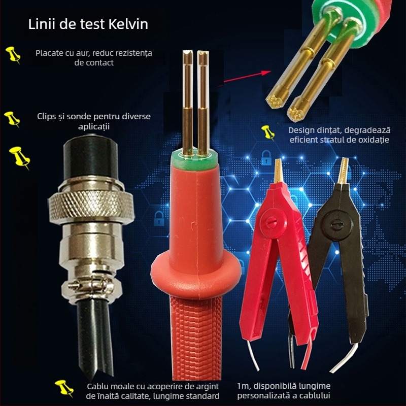 Test de rezistență internă pentru bateriile Li-ion 18650 (soft-pack), precizie înaltă, măsurare cu patru fire