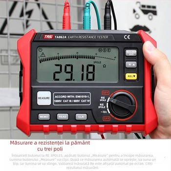 TA862A Multimetru pentru rezistența la pământ și tensiunea de pământ – Afișaj digital de înaltă precizie – Alimentare: baterie 8×5