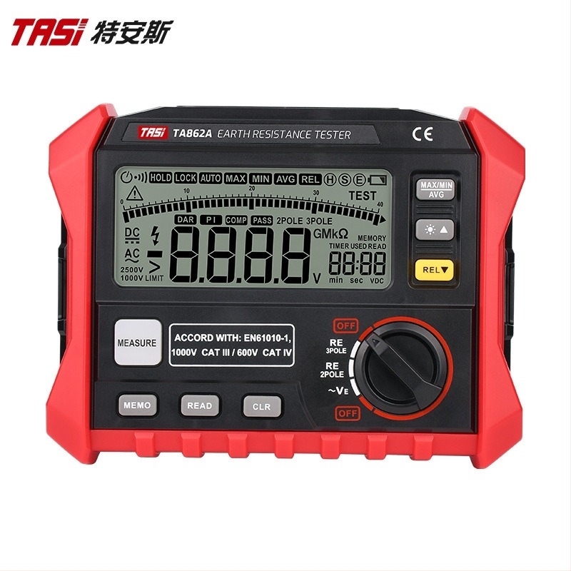 TA862A Multimetru pentru rezistența la pământ și tensiunea de pământ – Afișaj digital de înaltă precizie – Alimentare: baterie 8×5
