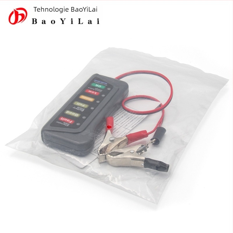 Tester baterie auto 12V – Dispozitiv de diagnoză baterie, interval de tensiune până la 16V, temperatură de funcționare -20°C până la 80°C, Model: 12V battery tester