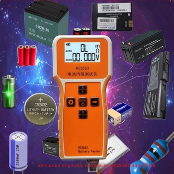 Măsurător de rezistență internă RC3563 pentru baterii Li‑ion ternare/LiFePO4, celule 18650 și 21700, Versiunea 16.8
