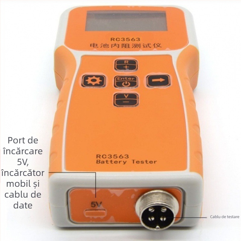 Măsurător de rezistență internă RC3563 pentru baterii Li‑ion ternare/LiFePO4, celule 18650 și 21700, Versiunea 16.8