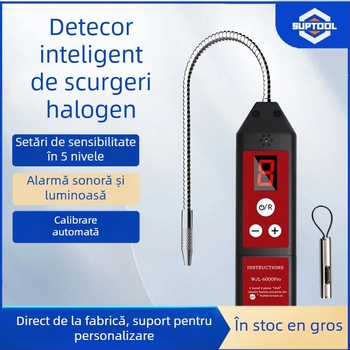 Detector de scurgeri halogen – VA127, detector portabil pentru gaz halogen (Freon) în AC-ul auto; alimentare cu 4 baterii AAA (nu sunt incluse); greutate 0.238
