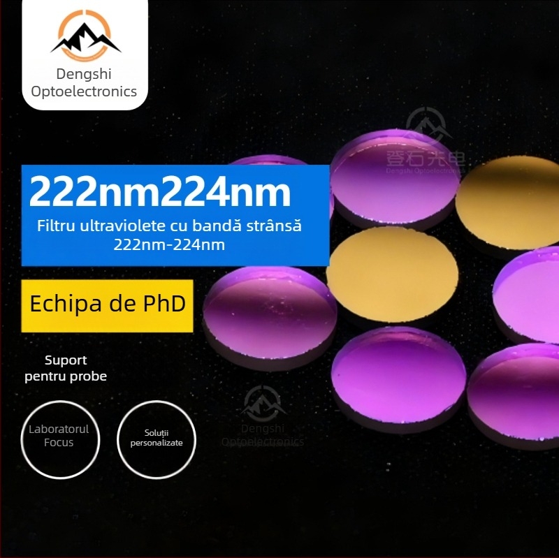 Filtru UV cu bandă îngustă, industrial, cu personalizare a lungimii de undă, acoperire opticǎ de înaltă precizie și detecție la temperaturi înalte