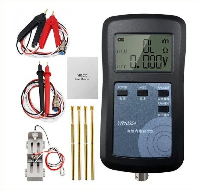 Tester pentru rezistența internă a bateriei 18650, 100 V, metodă cu patru fire, model Yr1035