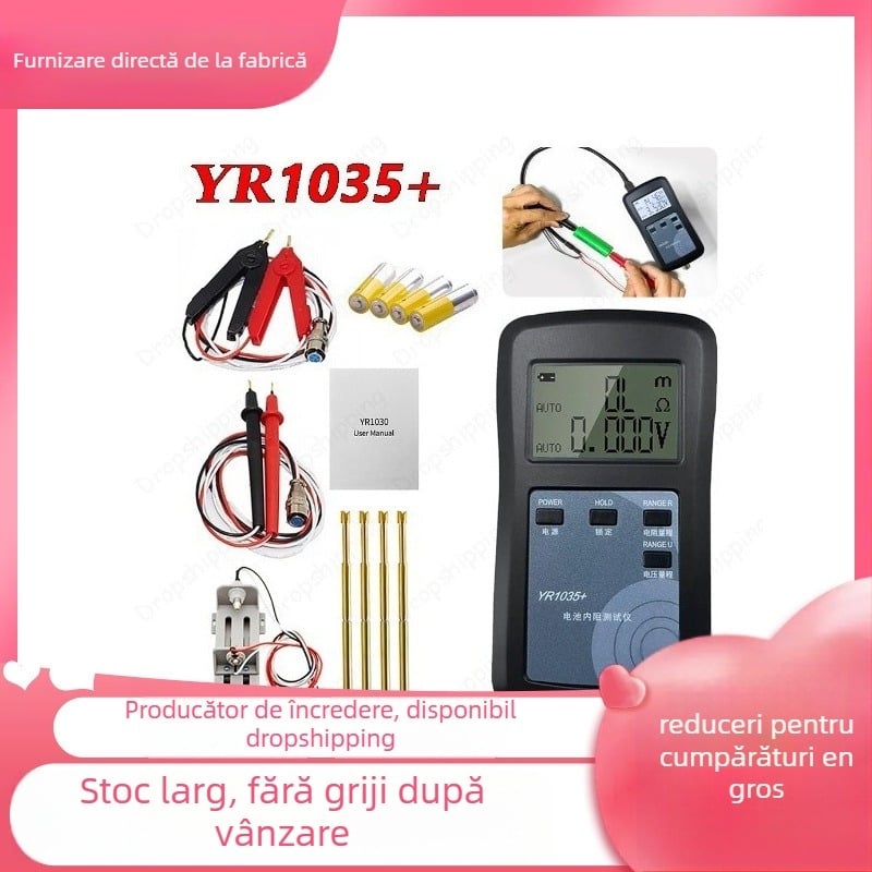 Tester pentru rezistența internă a bateriei 18650, 100 V, metodă cu patru fire, model Yr1035