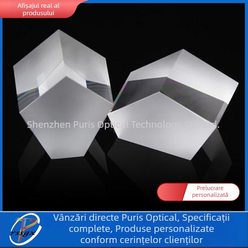 Set de prisme: prismă triunghiulară reflectorizantă, prismă izoscelă, prismă echilaterală, spectroscop cu acoperire și filtru