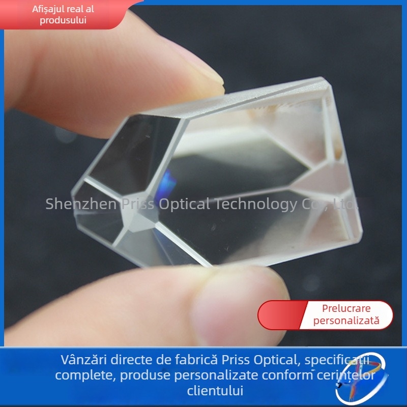 Set de prisme: prismă triunghiulară reflectorizantă, prismă izoscelă, prismă echilaterală, spectroscop cu acoperire și filtru