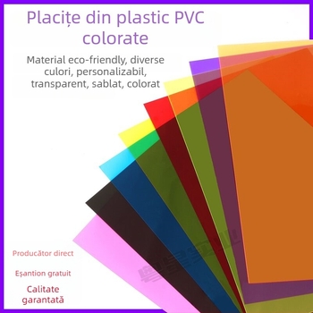 Foaie PVC cu finisaj transparent și mat; ignifugă; grosime 0,3 mm (transparent) sau 0,5 mm (mat); material PVC/PP; potrivită pentru imprimare, laminare și gravură