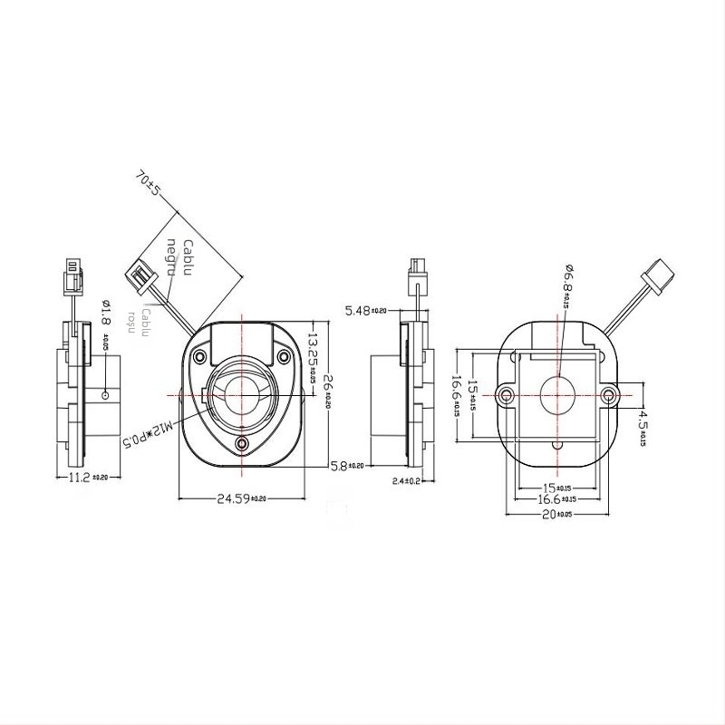 Cameră de supraveghere IP cu funcție zi/noapte, montaj M12, lentilă IR-CUT cu filtru dublu, filtru reglabil de bandă îngustă