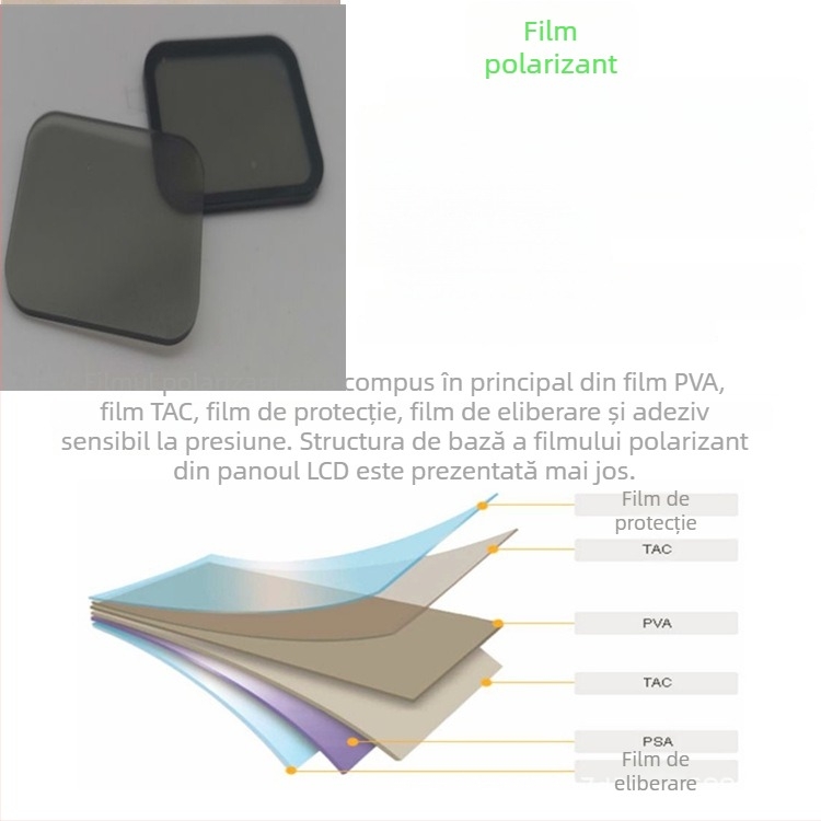 Poliarizator circular CPL Kaitao Optics, gradient de culoare, formă personalizabilă (pătrat/rotund), dimensiuni 33.4×26.4/50.8×27.4/Ø23 mm, grosime 1.5–2.0 mm