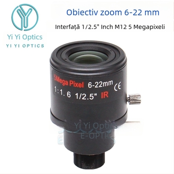 Obiectiv zoom cu zoom manual și blocare, 6-22 mm, montaj M12, F1.6, senzor 1/2.5 inci, distanță minimă de focalizare 0,3 m