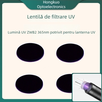 Filtru UV 365 nm, sticla Zwb2 pentru lanternă ultravioletă