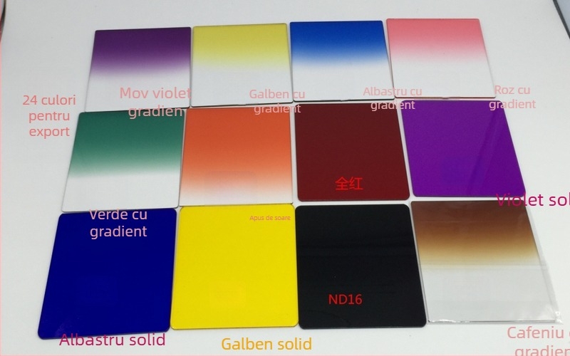 Set de filtre gradient pătrat pentru camere — filtru gradient, procesare OEM, compatibil cu mai multe montaje