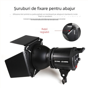 Accesoriu de iluminat: protecție reglabilă cu patru foi, filtru de contur pentru lumină, compatibil cu capac 18–21 cm, model KLJ2, capacitate de încărcare 2–5 kg