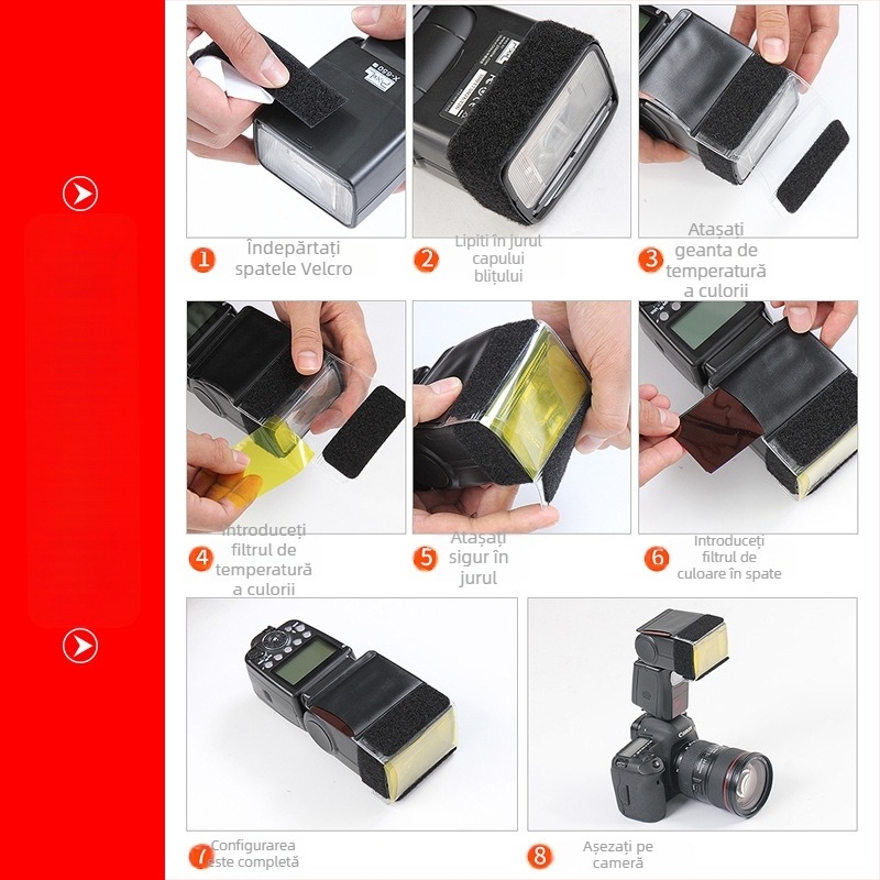 Tongli set filtre 12 pentru blițul camerei — accesorii universale pentru lampă, lansare 2013