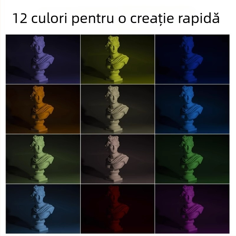 Kit accesorii bliț DSLR: 12 filtre de culoare, film pentru temperatura culorii, montaj din aliaj de aluminiu