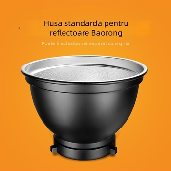 Lumină de studio cu reflector de 55°, grilă fagure, iluminare de fond, capac pentru proiector, construcție din aliaj de aluminiu