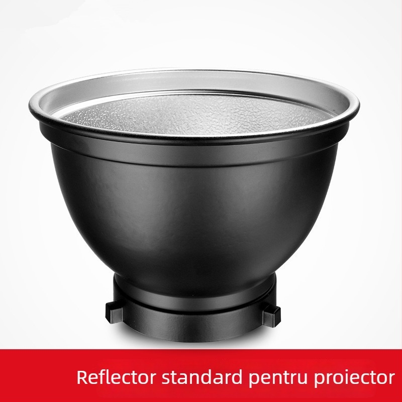Lumină de studio cu reflector de 55°, grilă fagure, iluminare de fond, capac pentru proiector, construcție din aliaj de aluminiu