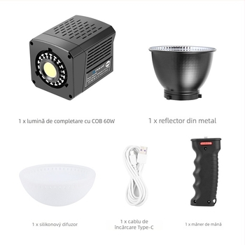 Puluz PU4119 Lumină de studio - construcție din plastic, 1 kg, compatibil universal, iluminare COB pentru fotografie